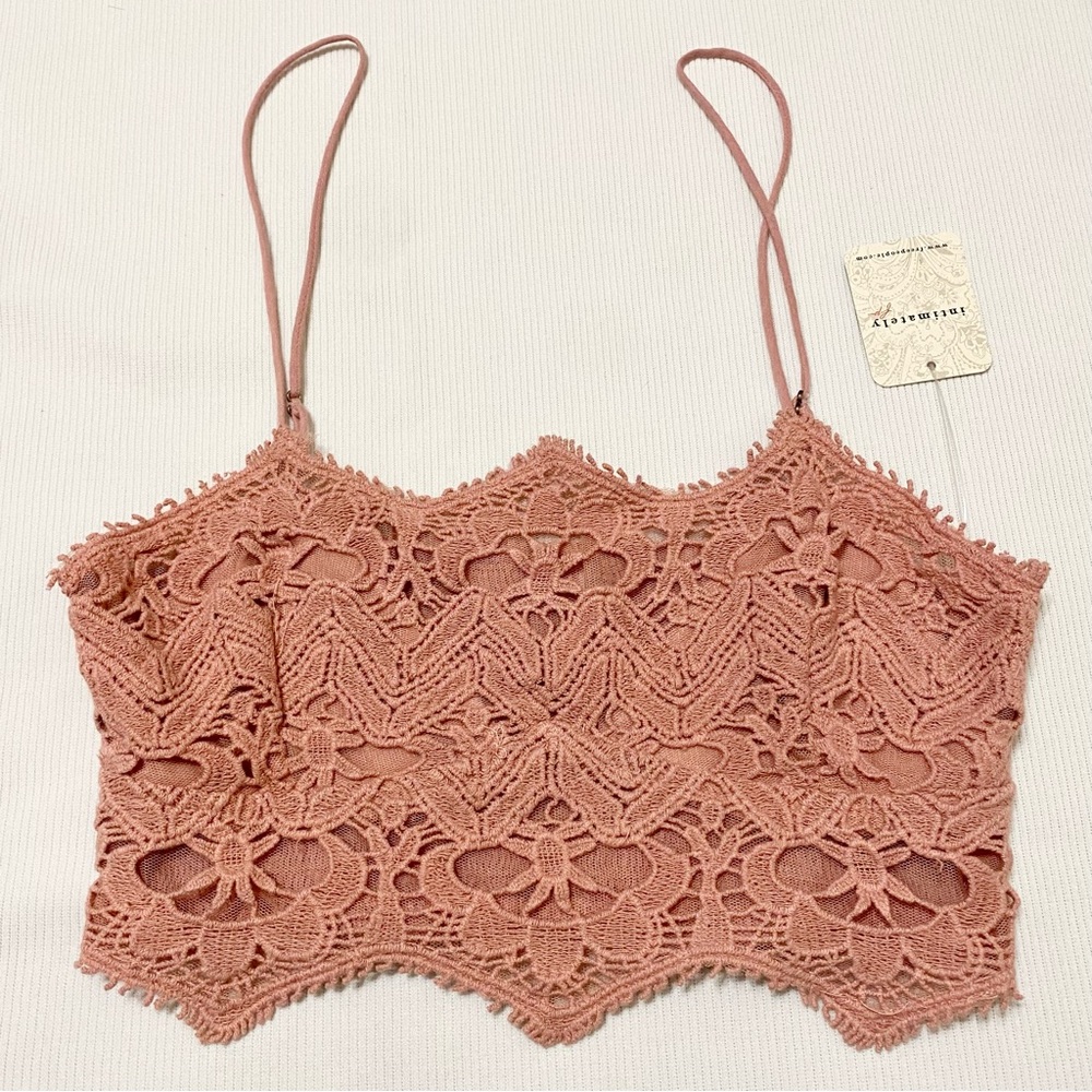 Free People FP One Athena Bralette Smoke Rose Pink - Picture 1 of 4